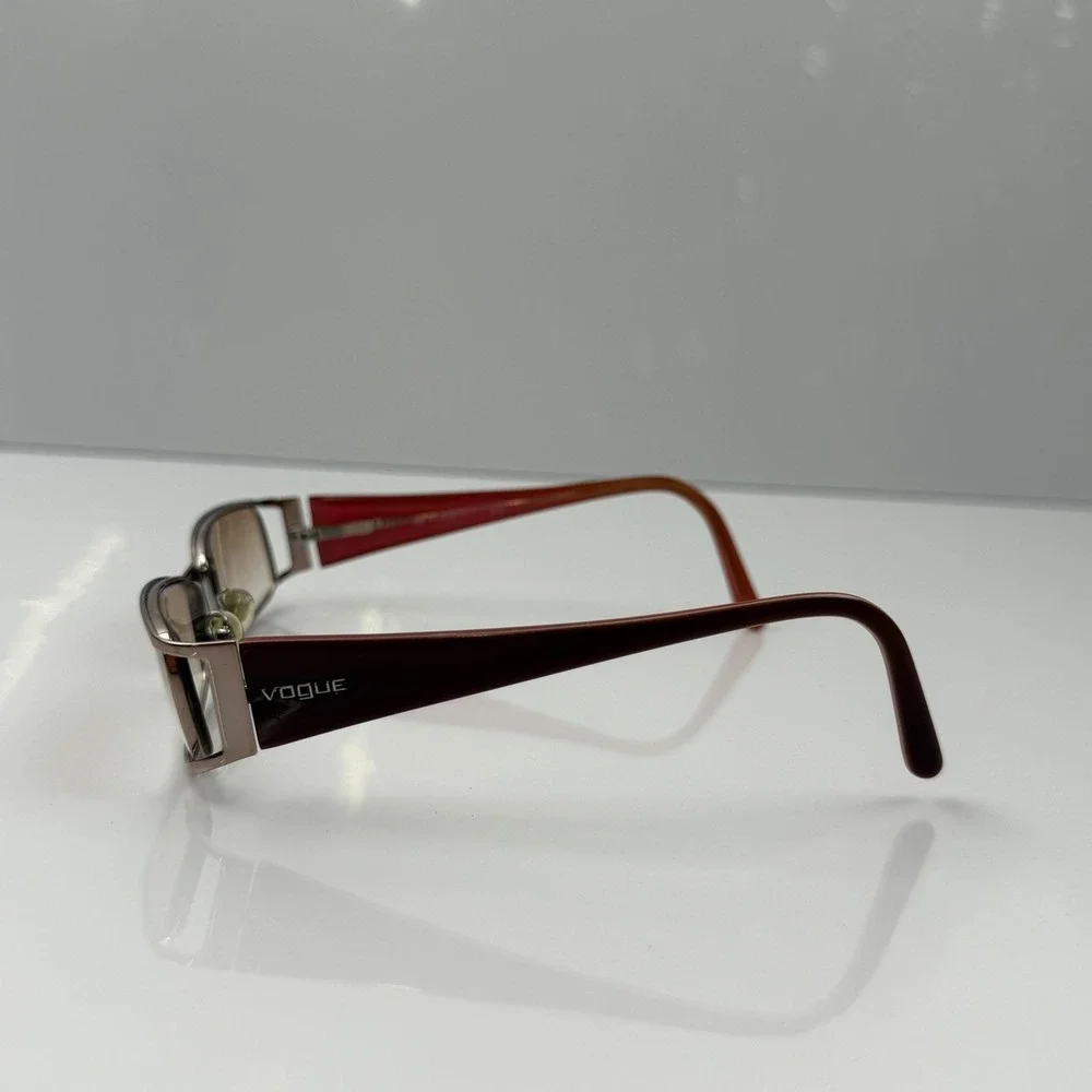 Vogue Sunglasses Womens Red Black Brown Gradient Square Metal Frame VO 3579 756